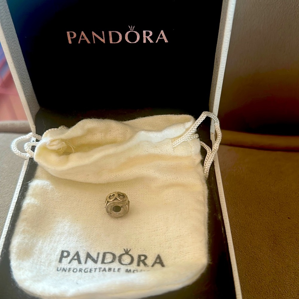 Pandora, eternal love charm with box and Pandora pouch